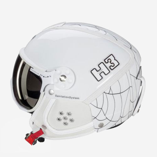 18 햄머 바이저 헬멧HMR EMOTION H3 109WHITE/SPYDER